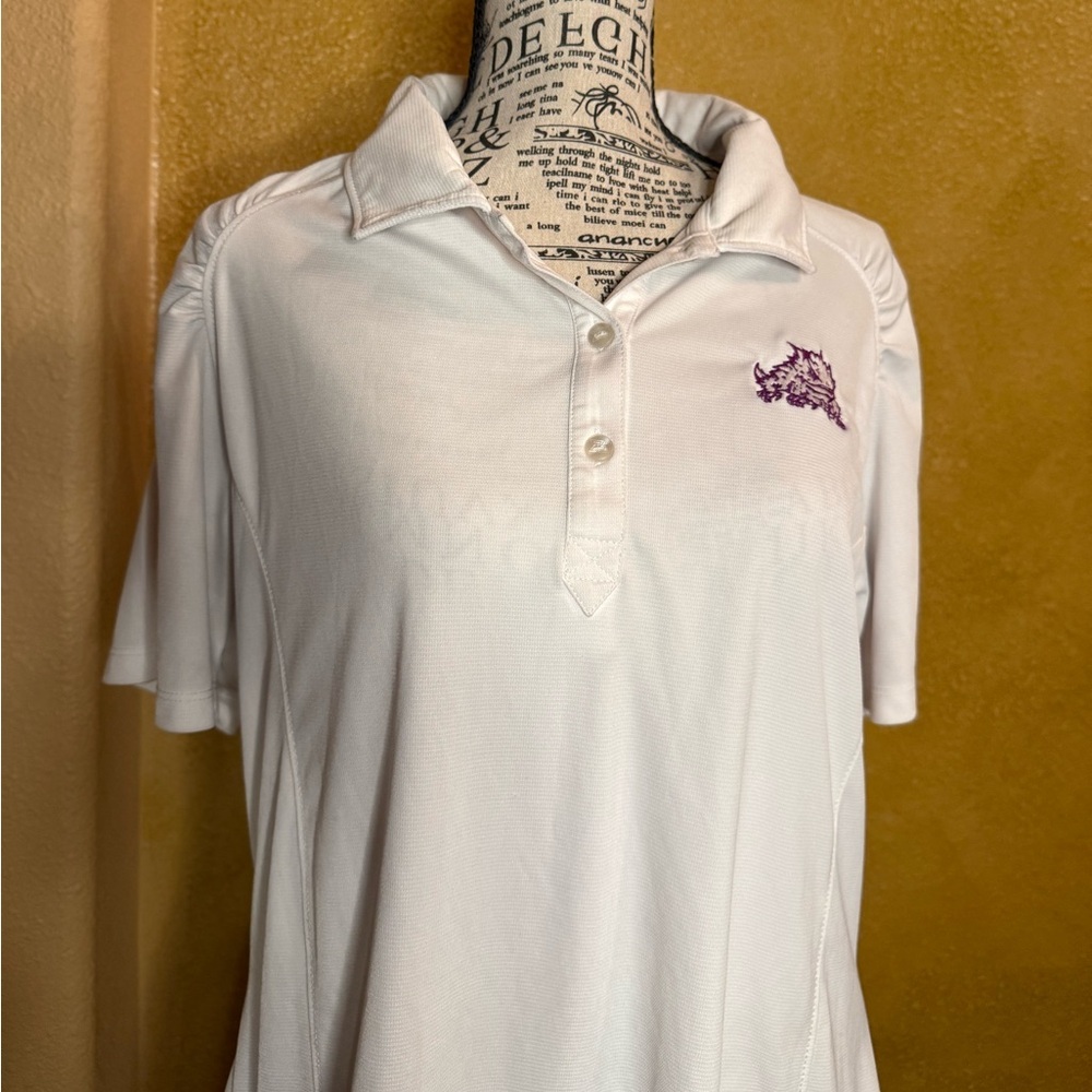Cutter & Buck White TCU Horned Frogs Polo – Size XL 🐸✨ - Picture 2 of 4